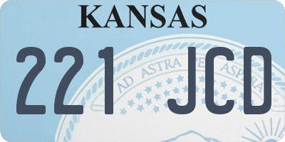 KS license plate 221JCD