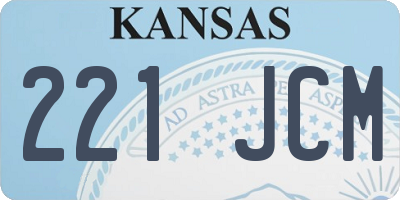 KS license plate 221JCM