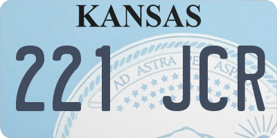 KS license plate 221JCR