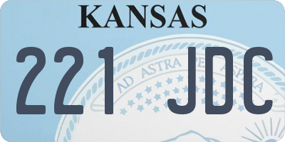 KS license plate 221JDC