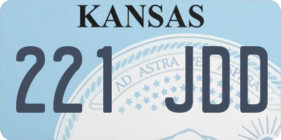 KS license plate 221JDD