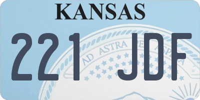 KS license plate 221JDF