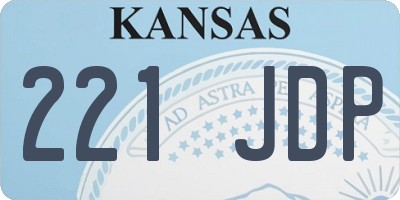 KS license plate 221JDP