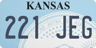 KS license plate 221JEG