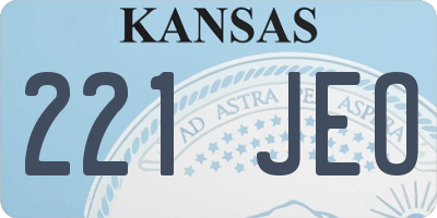 KS license plate 221JEO