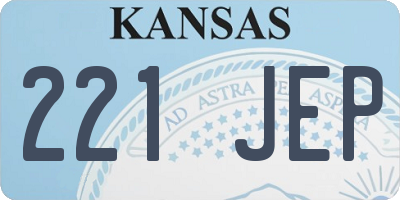 KS license plate 221JEP