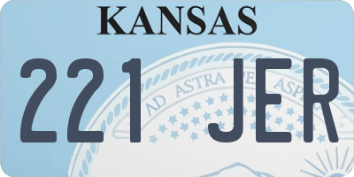 KS license plate 221JER