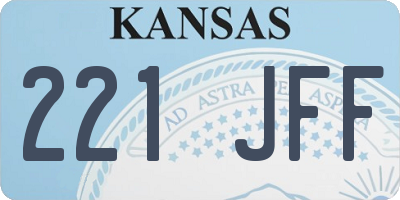 KS license plate 221JFF