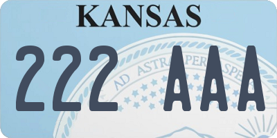 KS license plate 222AAA