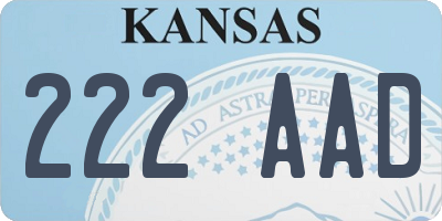 KS license plate 222AAD