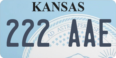 KS license plate 222AAE