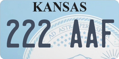 KS license plate 222AAF