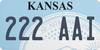 KS license plate 222AAI
