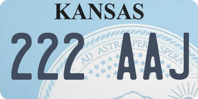 KS license plate 222AAJ