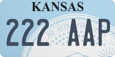 KS license plate 222AAP