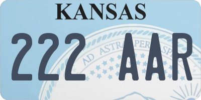 KS license plate 222AAR