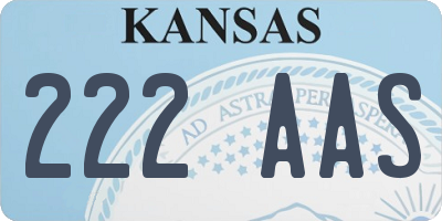 KS license plate 222AAS