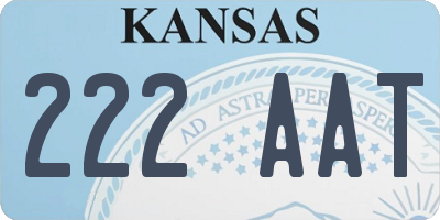 KS license plate 222AAT