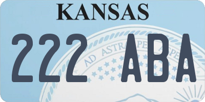 KS license plate 222ABA