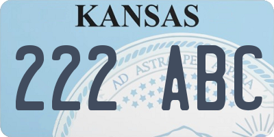 KS license plate 222ABC