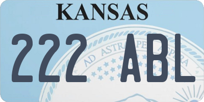 KS license plate 222ABL