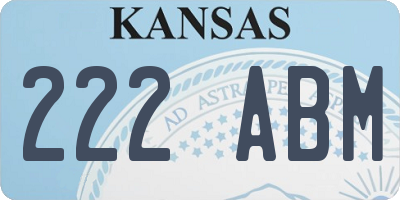 KS license plate 222ABM