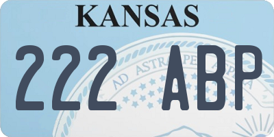 KS license plate 222ABP