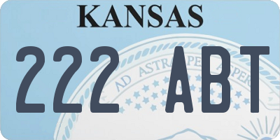 KS license plate 222ABT