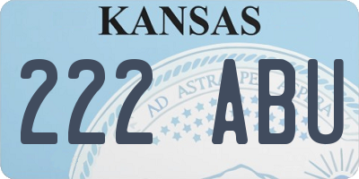 KS license plate 222ABU
