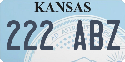 KS license plate 222ABZ