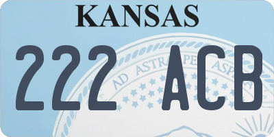 KS license plate 222ACB