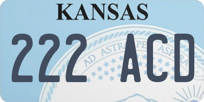 KS license plate 222ACD