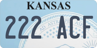 KS license plate 222ACF