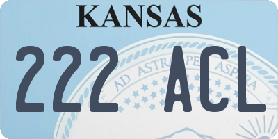 KS license plate 222ACL