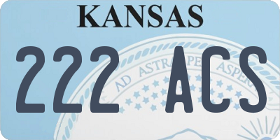 KS license plate 222ACS
