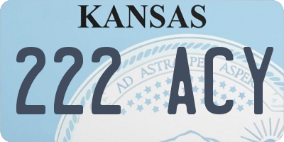 KS license plate 222ACY