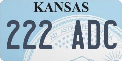 KS license plate 222ADC