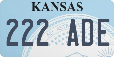 KS license plate 222ADE