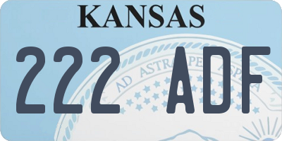 KS license plate 222ADF