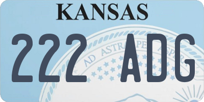 KS license plate 222ADG