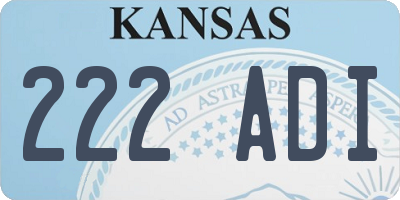 KS license plate 222ADI