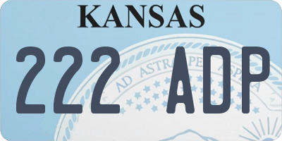 KS license plate 222ADP