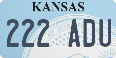 KS license plate 222ADU