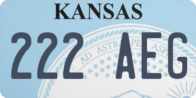 KS license plate 222AEG