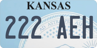 KS license plate 222AEH