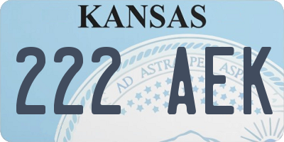 KS license plate 222AEK