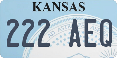 KS license plate 222AEQ