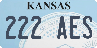 KS license plate 222AES