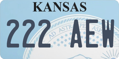 KS license plate 222AEW