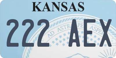 KS license plate 222AEX